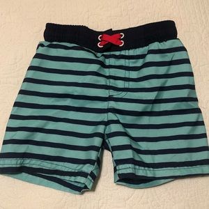 3/$15 Cat & Jack size 2T swim shorts in teal stripe!
